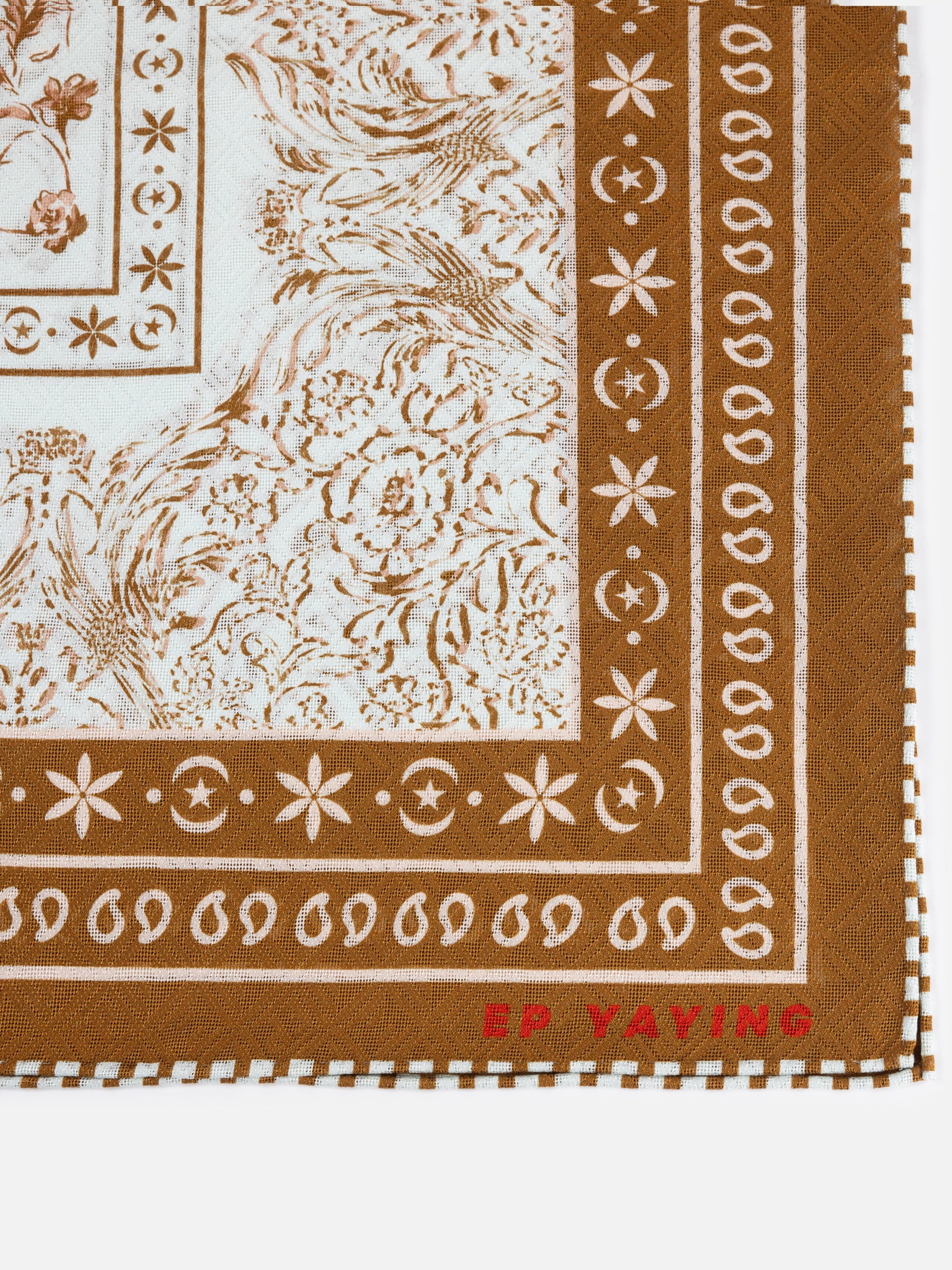 EP YAYING Silk Peony Floral Scarf