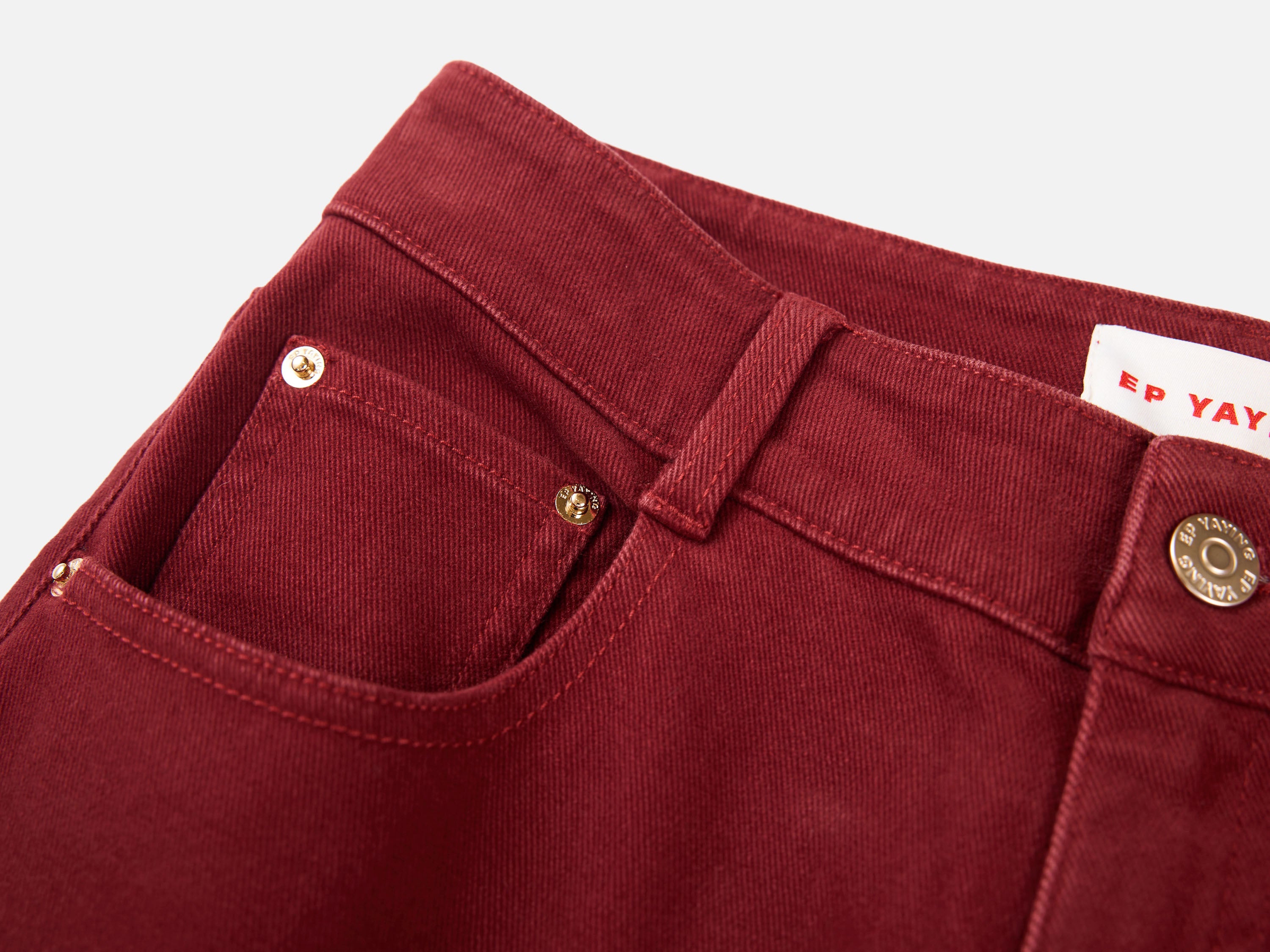EP YAYING Red Slim Fit Pants