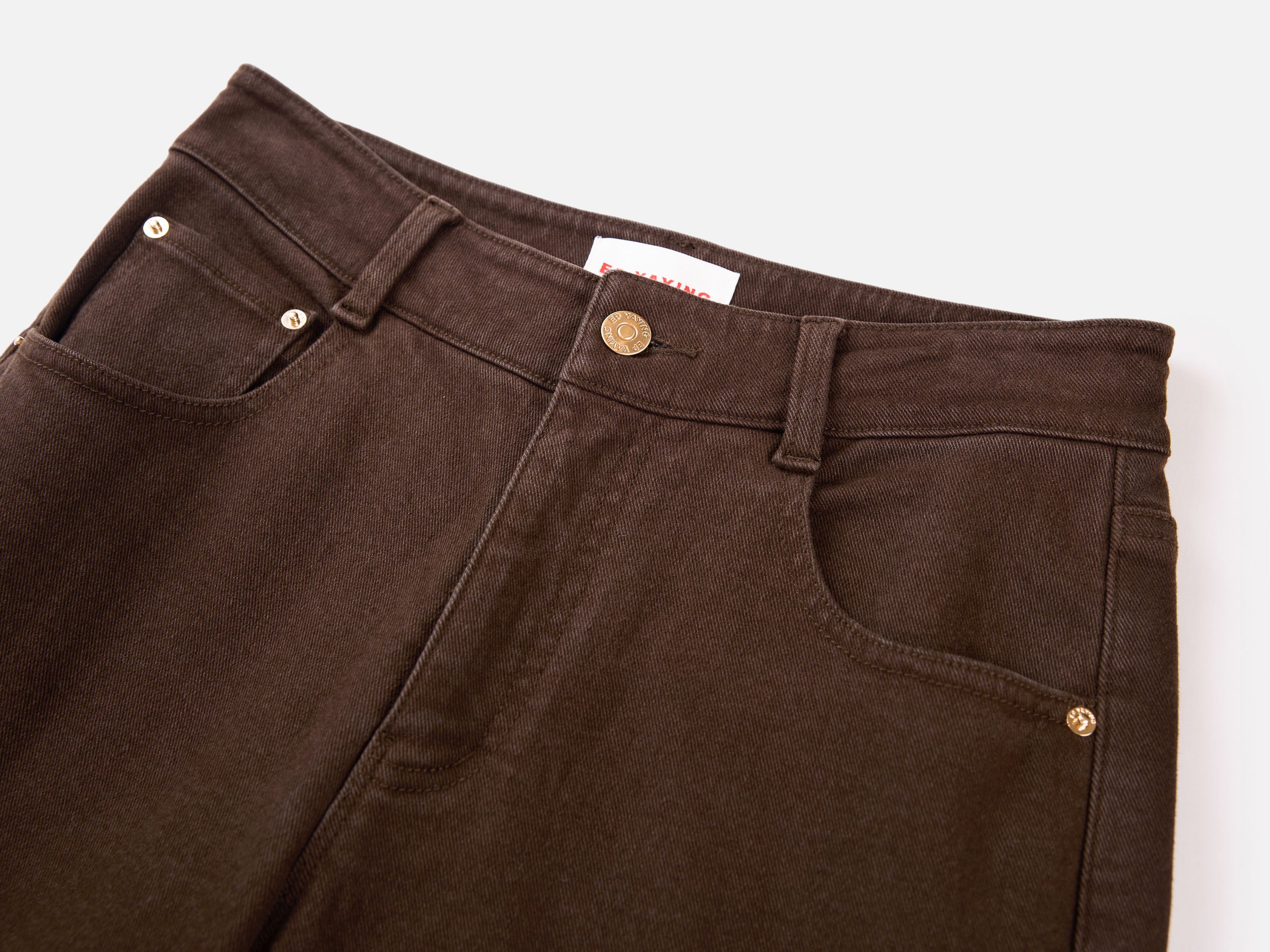 EP YAYING Brown Straight Leg Pants