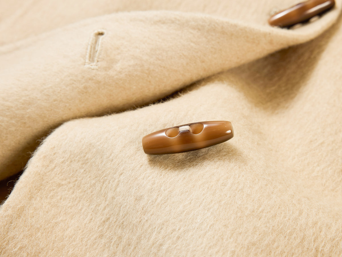 EP YAYING Camel Wool Old-Money Relaxed Mid-Length Coat