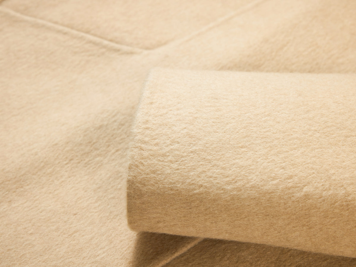 EP YAYING Camel Wool Old-Money Relaxed Mid-Length Coat
