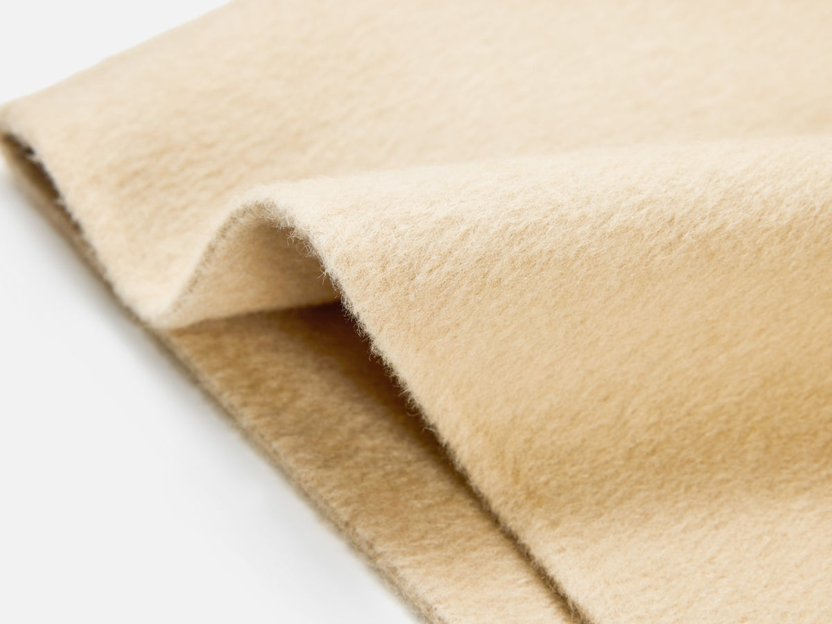 EP YAYING Camel Wool Old-Money Relaxed Mid-Length Coat