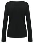 YAYING Silk Wool Ribbed Lace Trim Knit Top