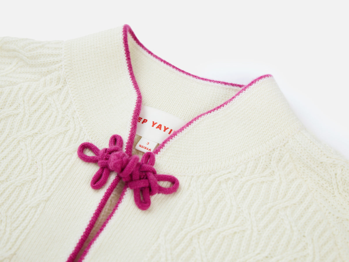 EP YAYING Red Cashmere Cardigan