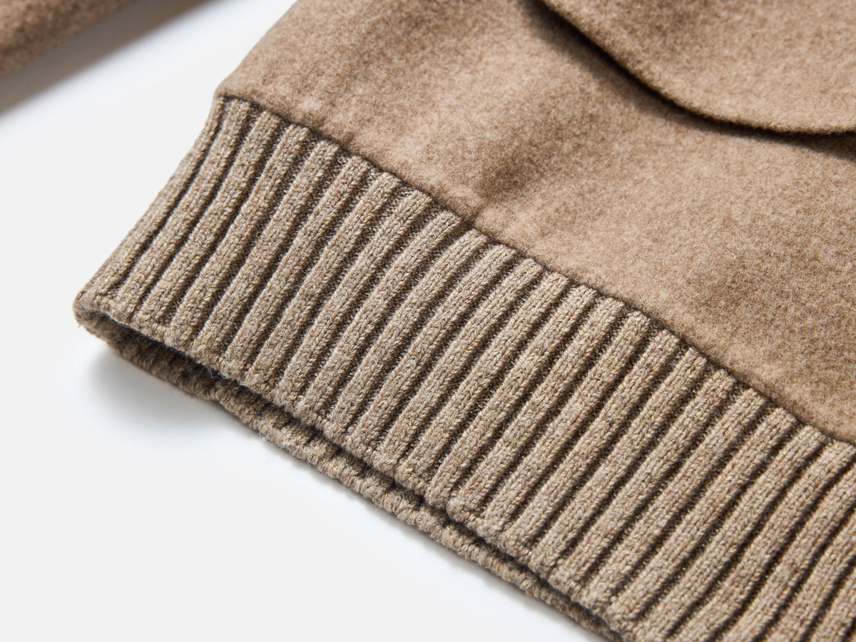 EP YAYING Silk-Wool-Cashmere Tweed Coat