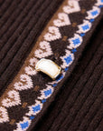 EP YAYING Ethnic Jacquard Knitted Cardigan