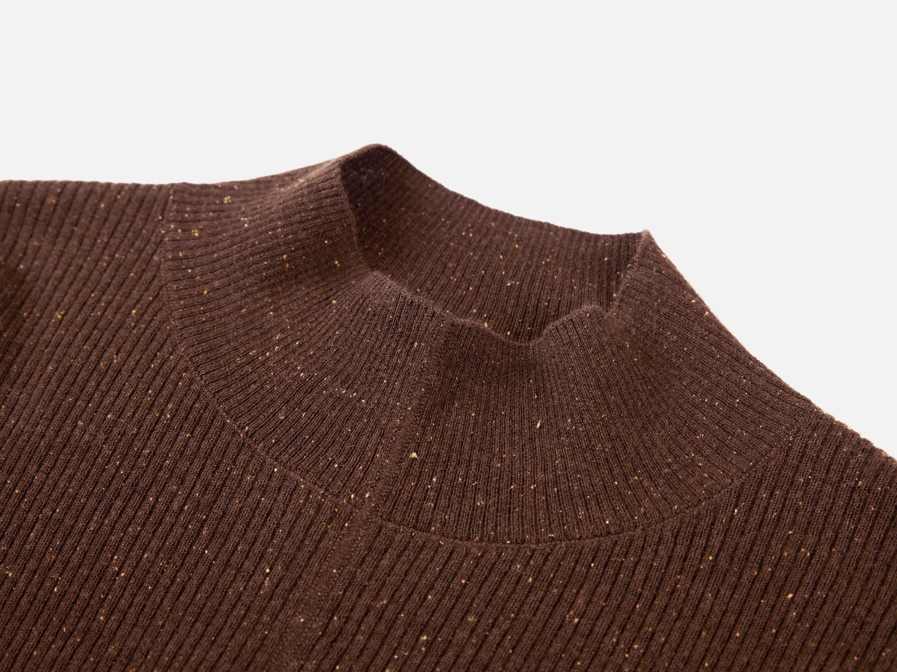 EP YAYING Brown Long Sleeve Knit Top