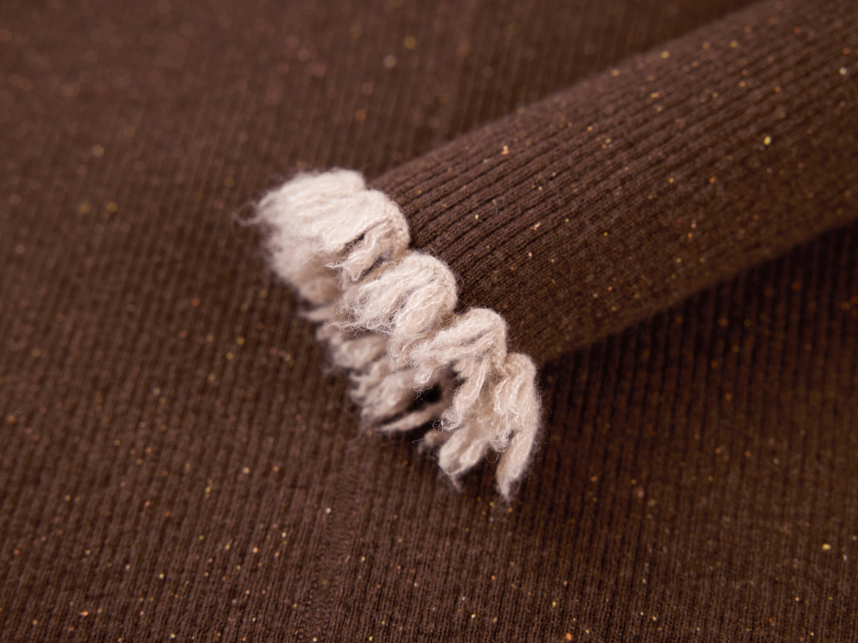 EP YAYING Brown Long Sleeve Knit Top