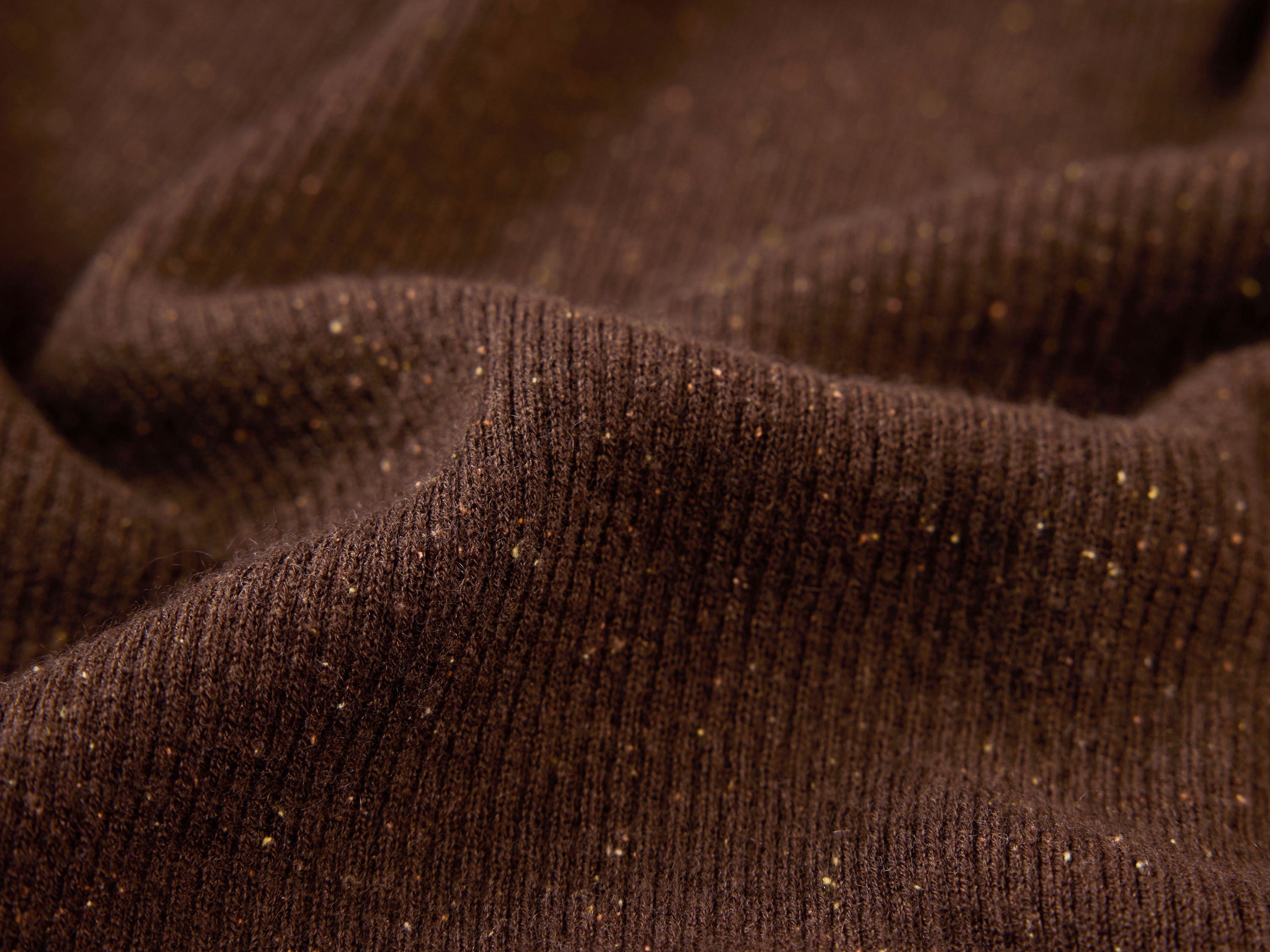 EP YAYING Brown Long Sleeve Knit Top