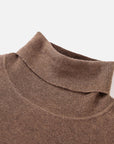 EP YAYING Brown Turtleneck Knit Top