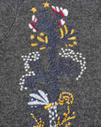 YAYING Embroidered Wool-Cashmere Round-Neck Knit Cardigan