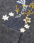 YAYING Embroidered Wool-Cashmere Round-Neck Knit Cardigan