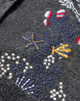 YAYING Embroidered Wool-Cashmere Round-Neck Knit Cardigan