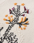 YAYING Embroidered Wool-Cashmere Round-Neck Knit Cardigan