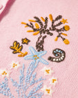 YAYING Embroidered Wool-Cashmere Round-Neck Knit Cardigan