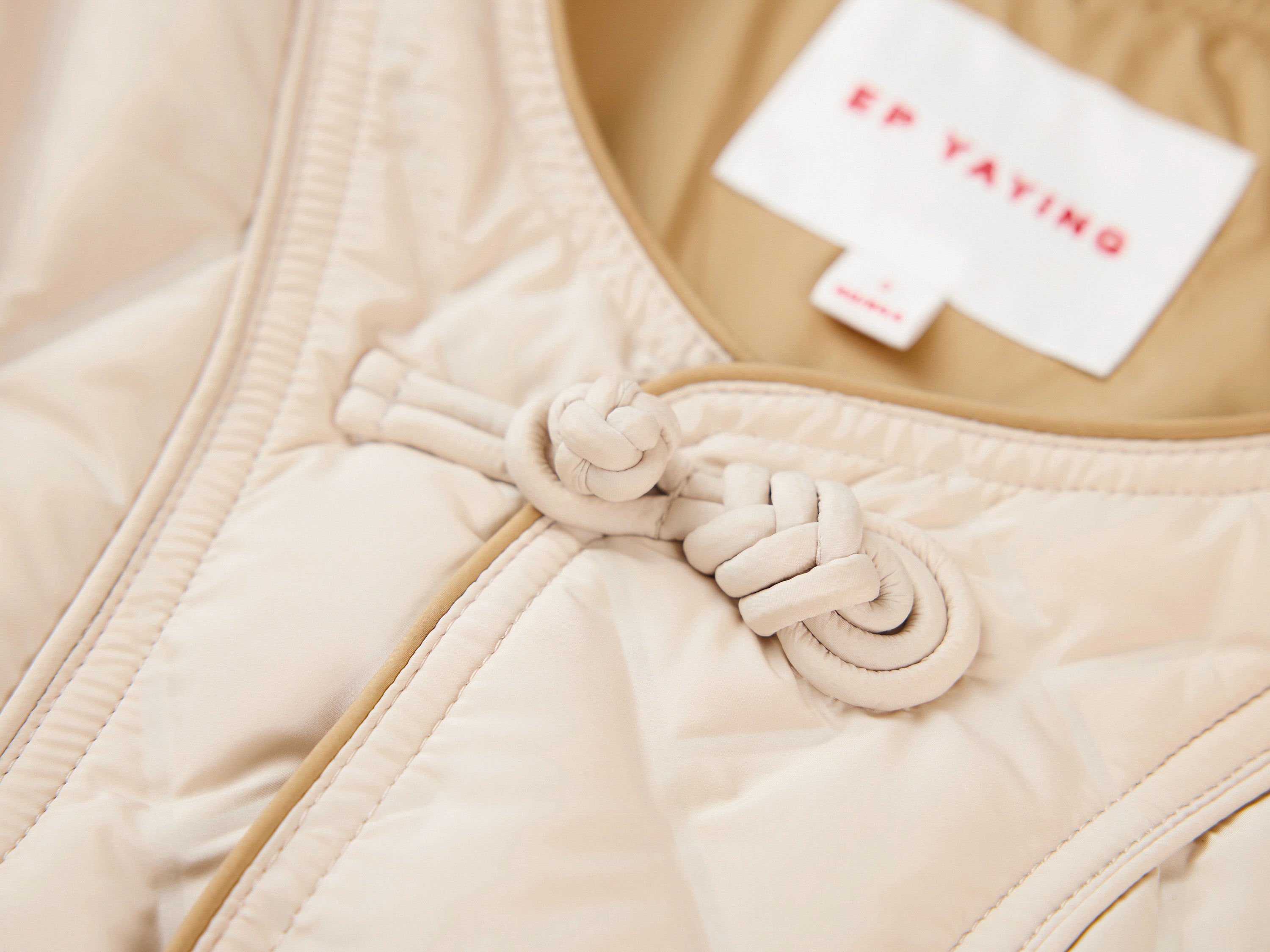 EP YAYING Beige Knit Cardigan