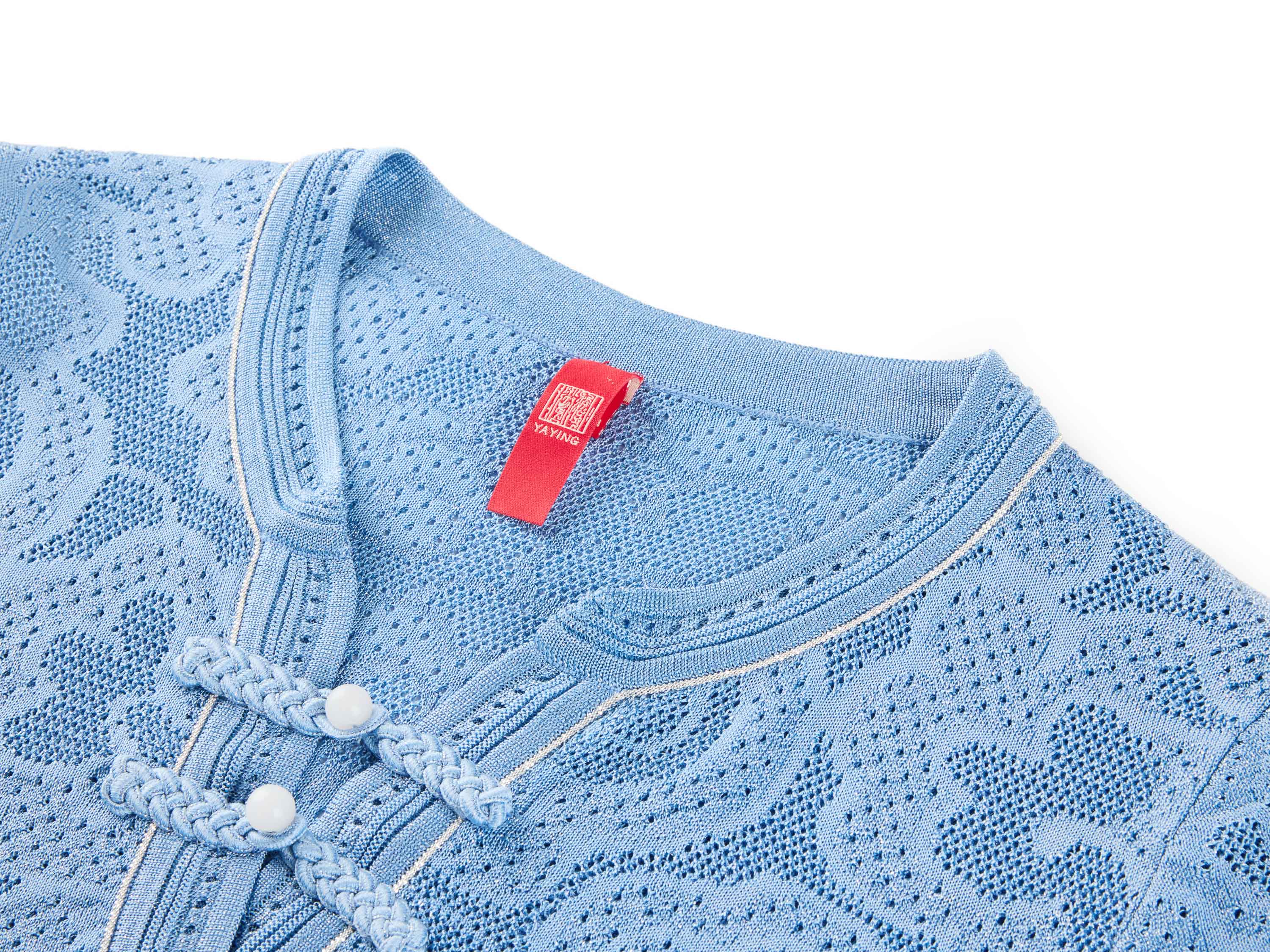 YAYING Blue Lace Knit Top