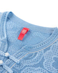 YAYING Blue Lace Knit Top