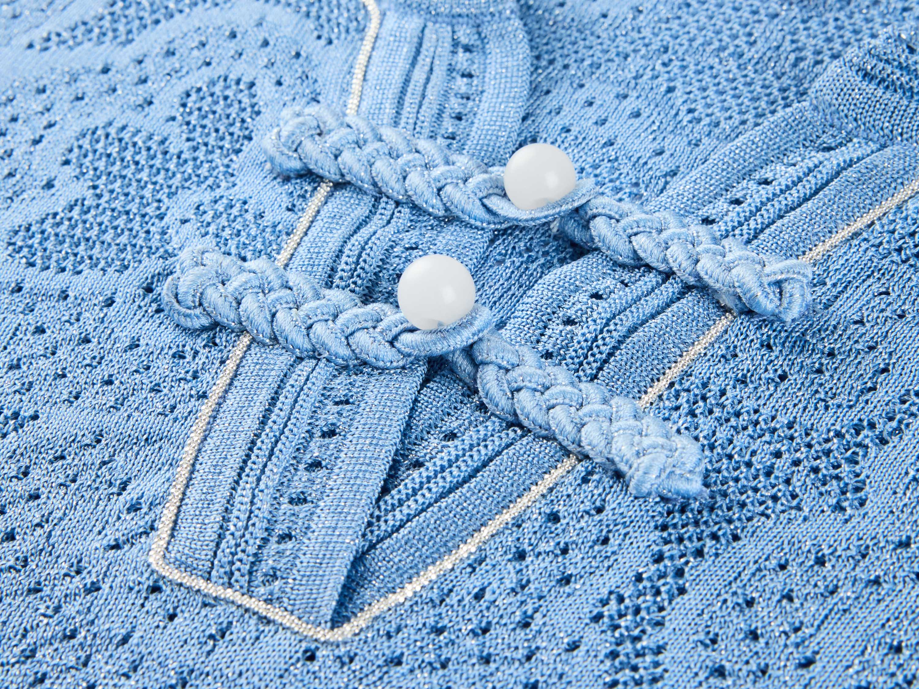 YAYING Blue Lace Knit Top