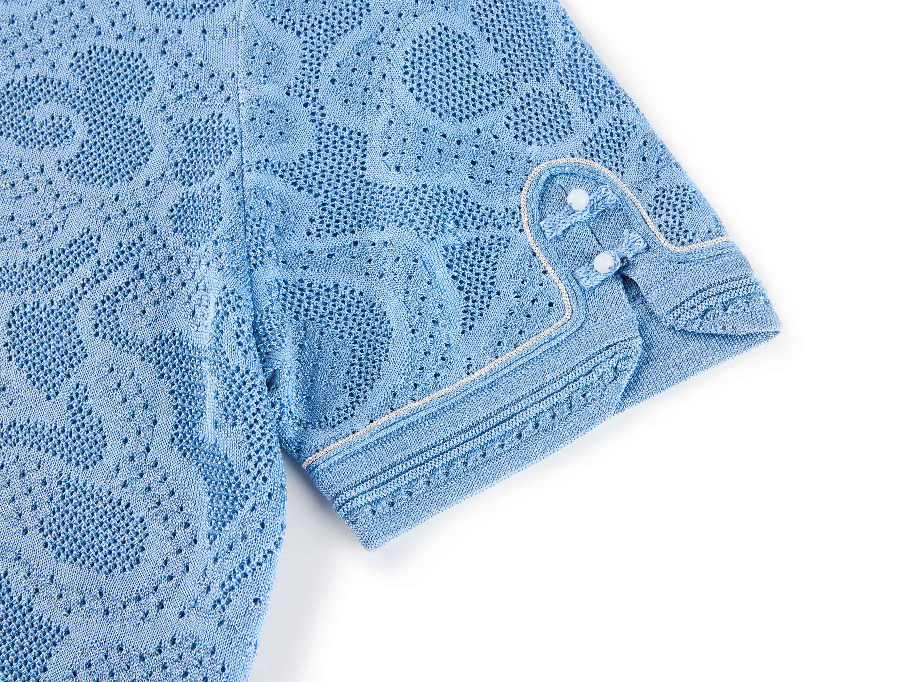 YAYING Blue Lace Knit Top