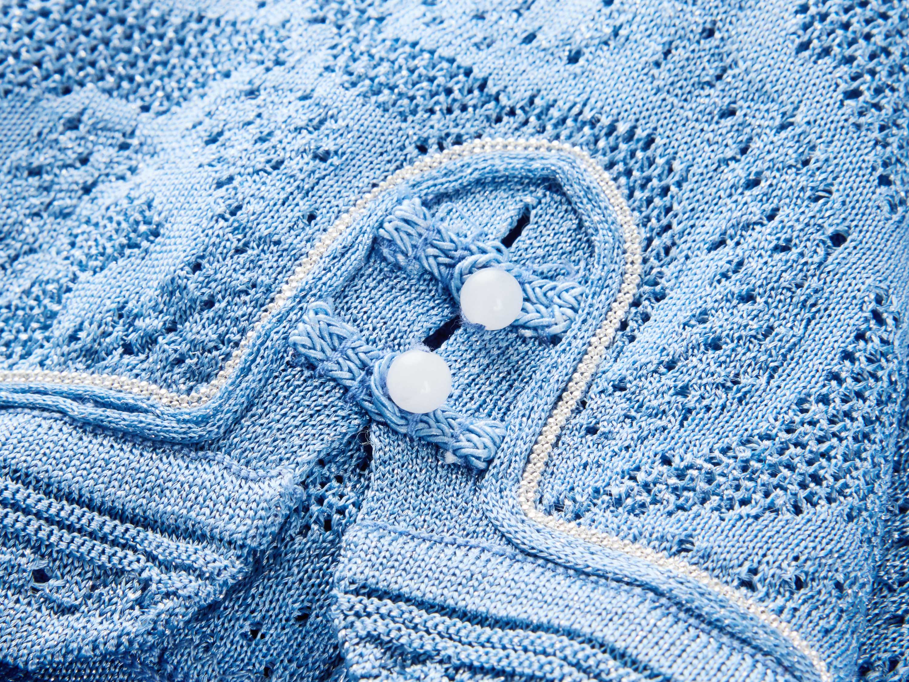 YAYING Blue Lace Knit Top