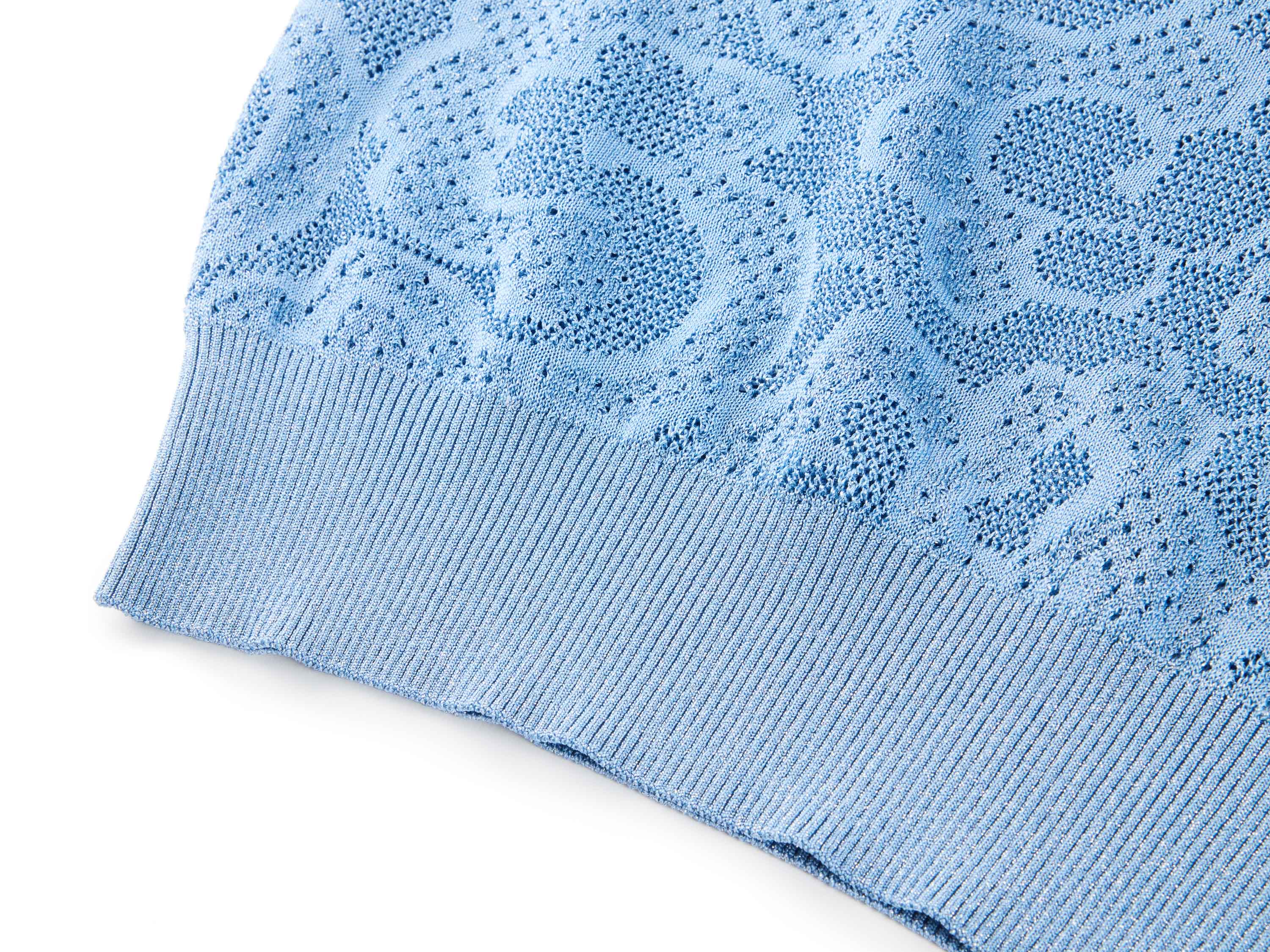 YAYING Blue Lace Knit Top