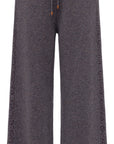 EP YAYING 100% Cashmere Relaxed Wide-Leg Knit Pants