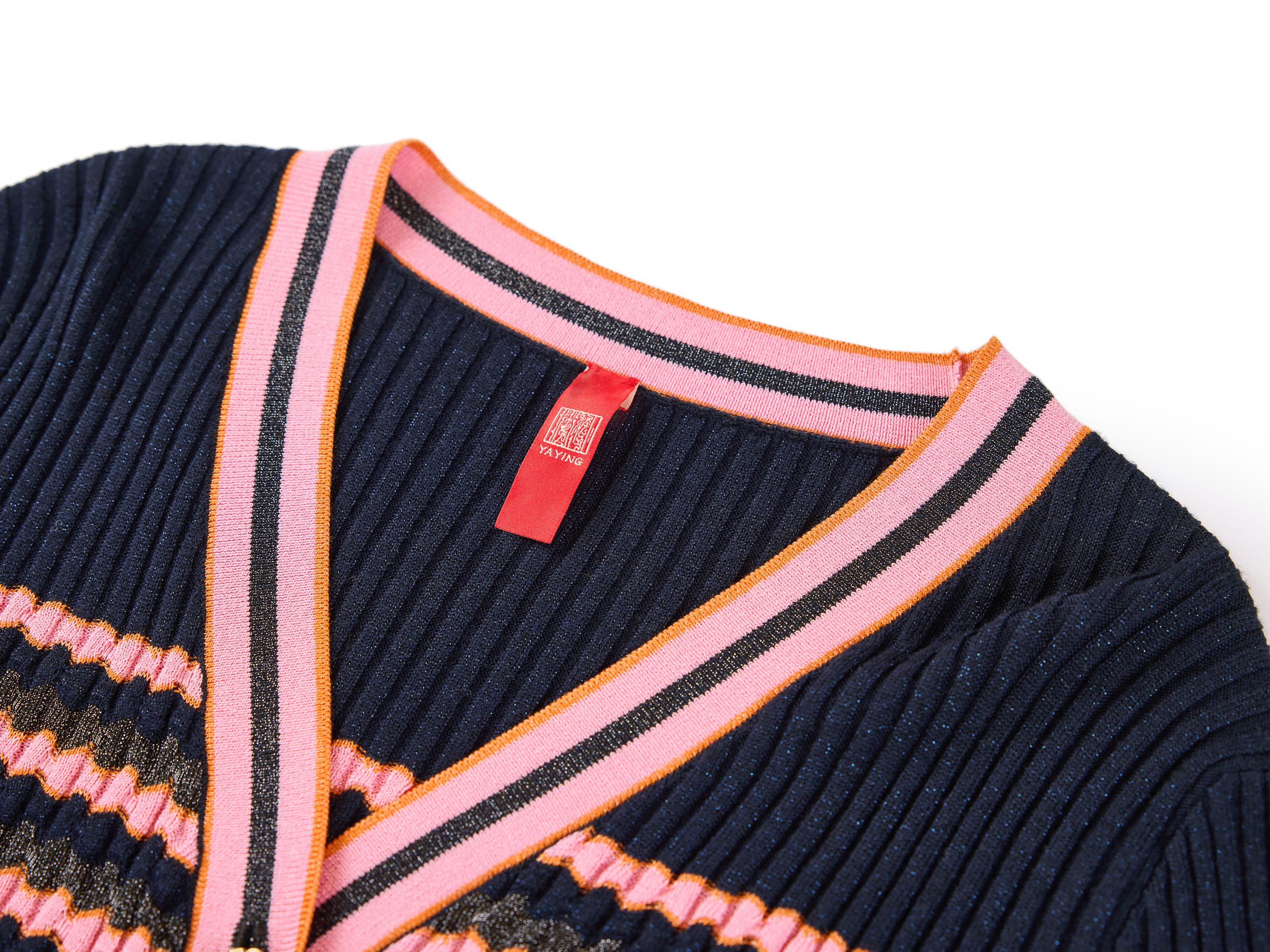 YAYING Striped Knit Cardigan
