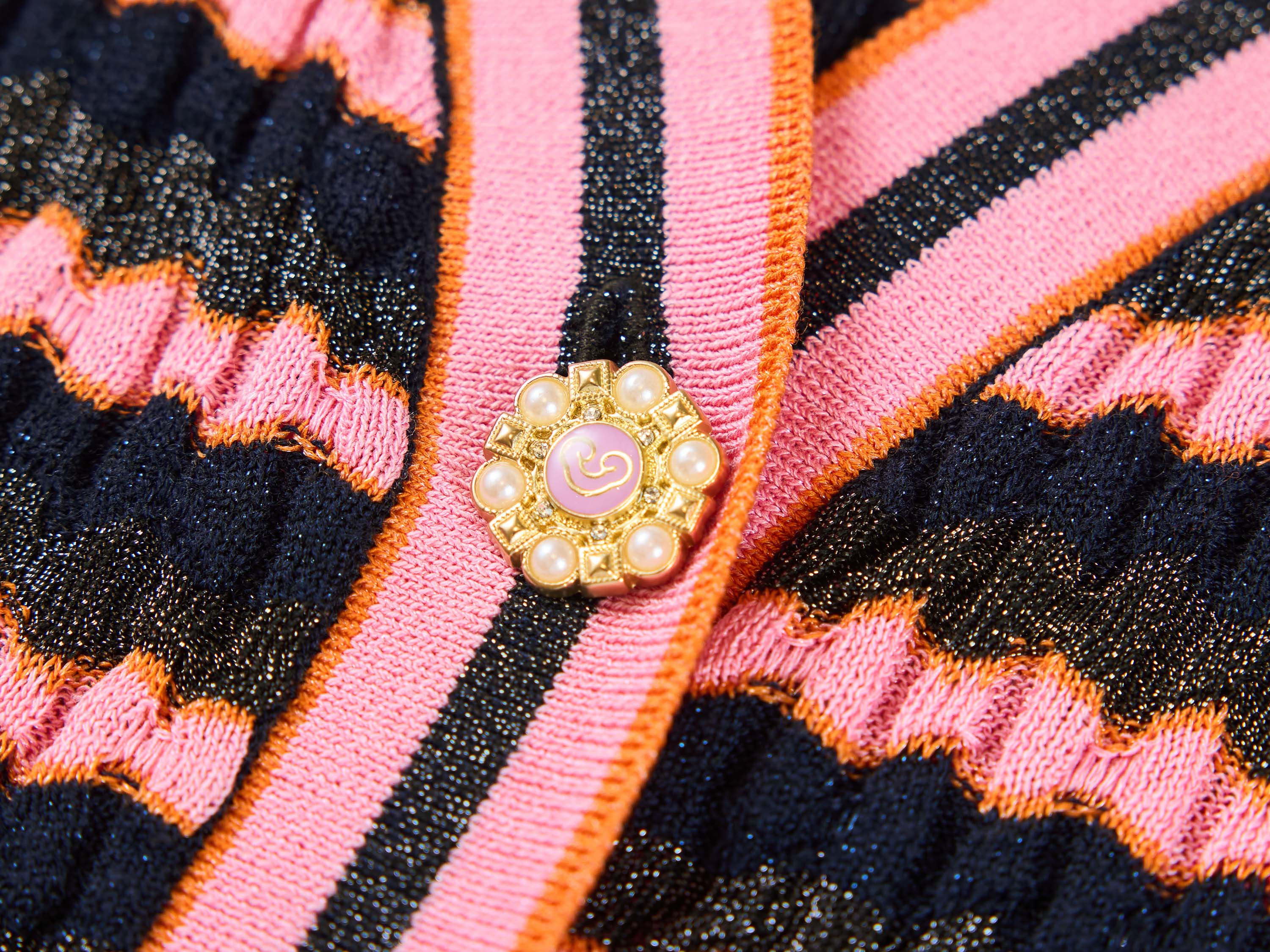 YAYING Striped Knit Cardigan