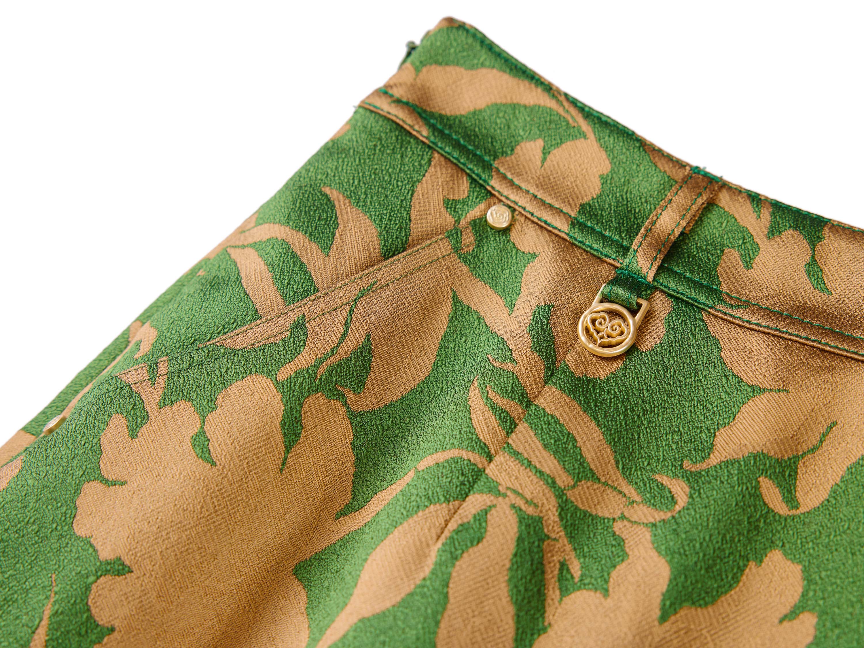 YAYING Green Floral Midi Skirt