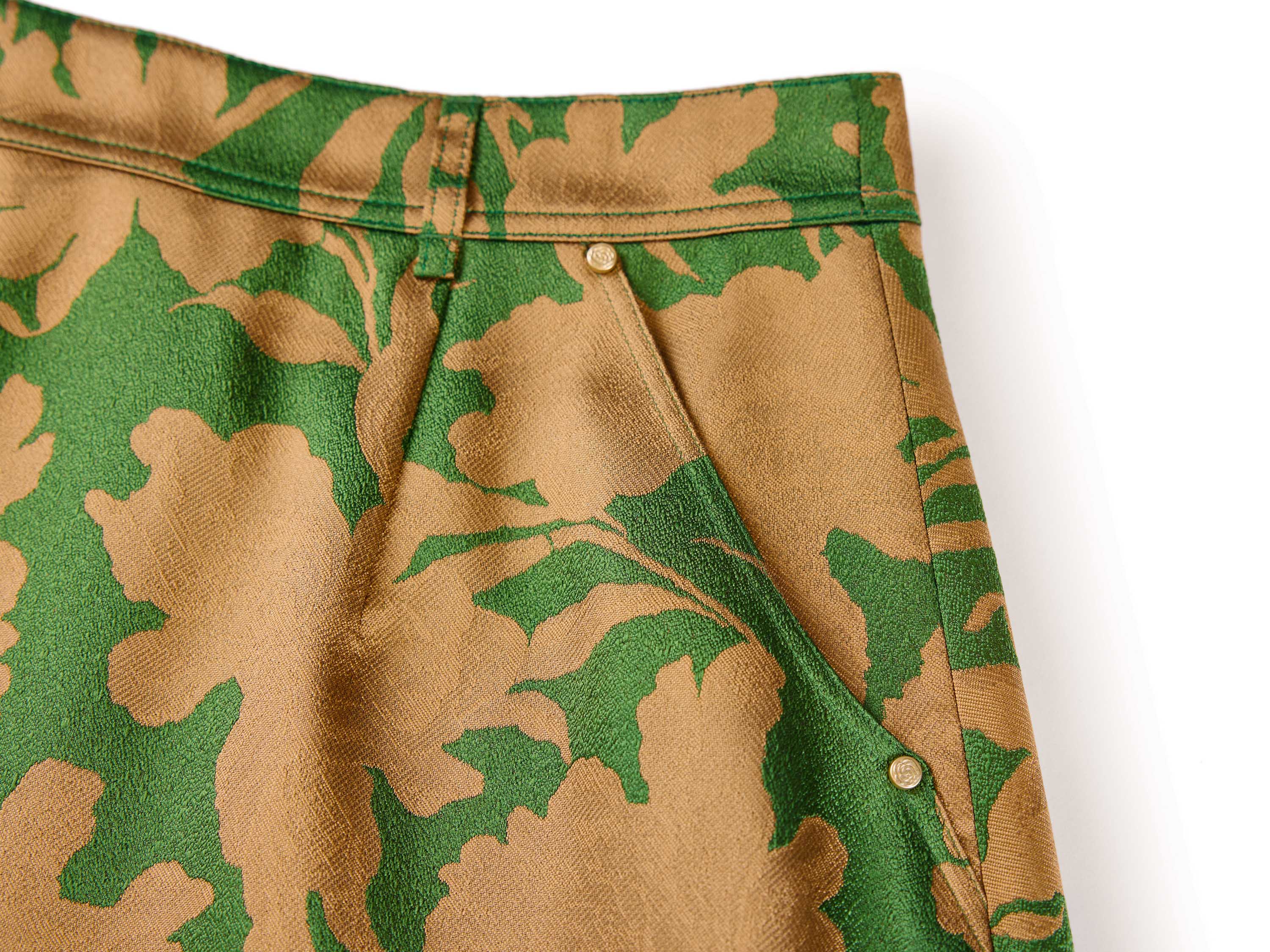 YAYING Green Floral Midi Skirt