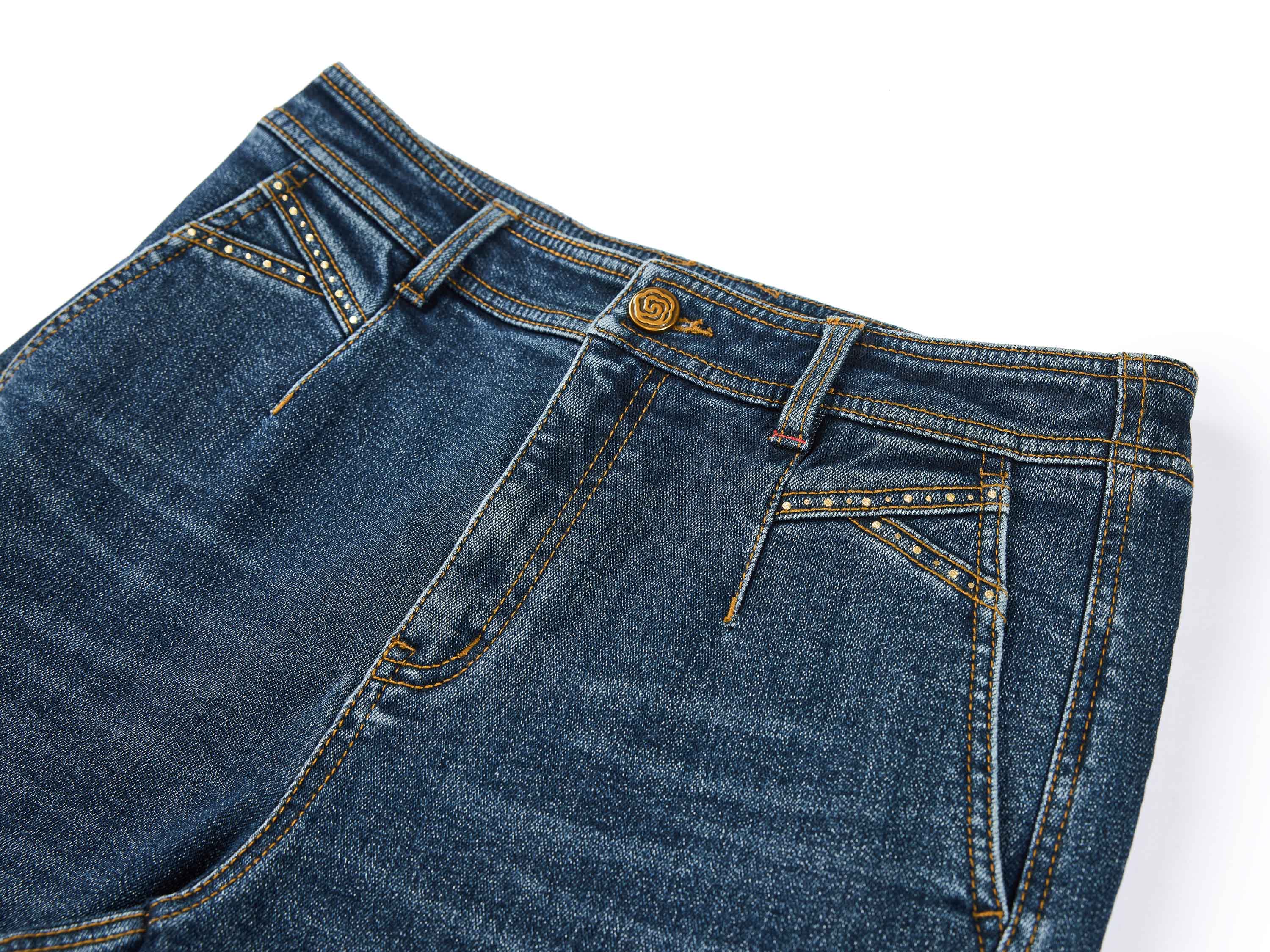 YAYING Blue Straight-Leg Jeans