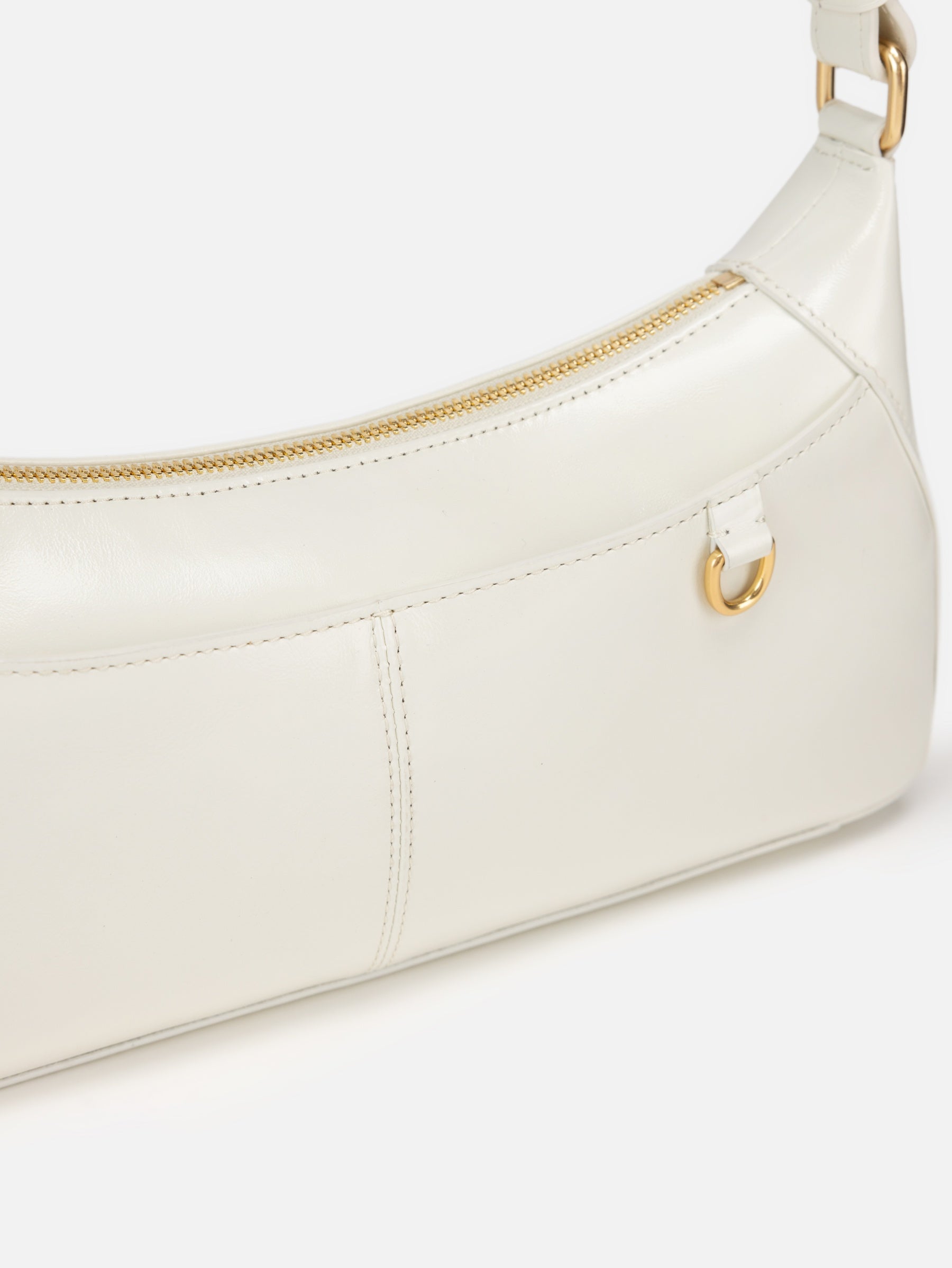 EP YAYING Oil-Waxed Leather Baguette Shoulder Bag