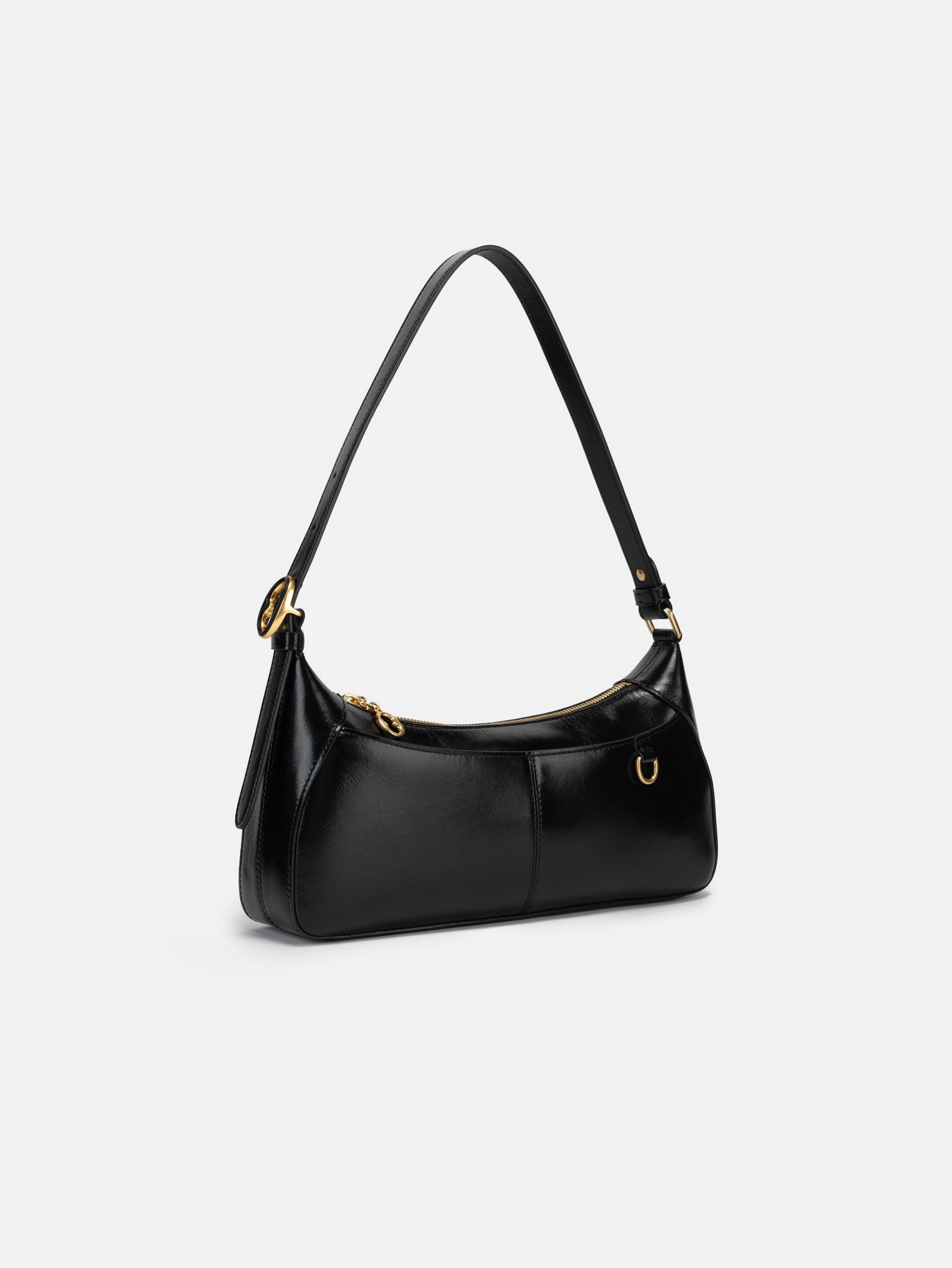 EP YAYING Oil-Waxed Leather Baguette Shoulder Bag