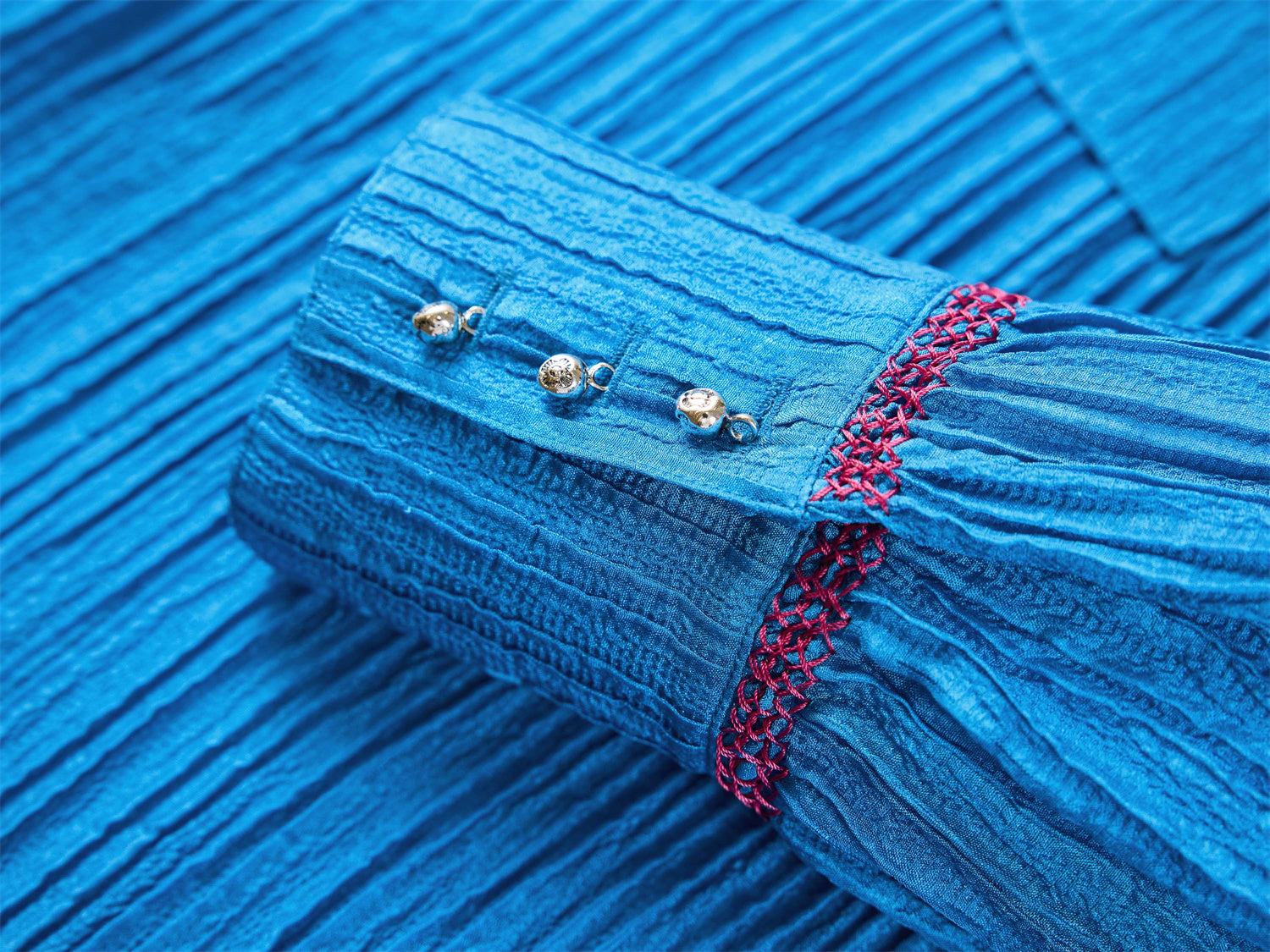 EP YAYING Silk Pleated Shirt