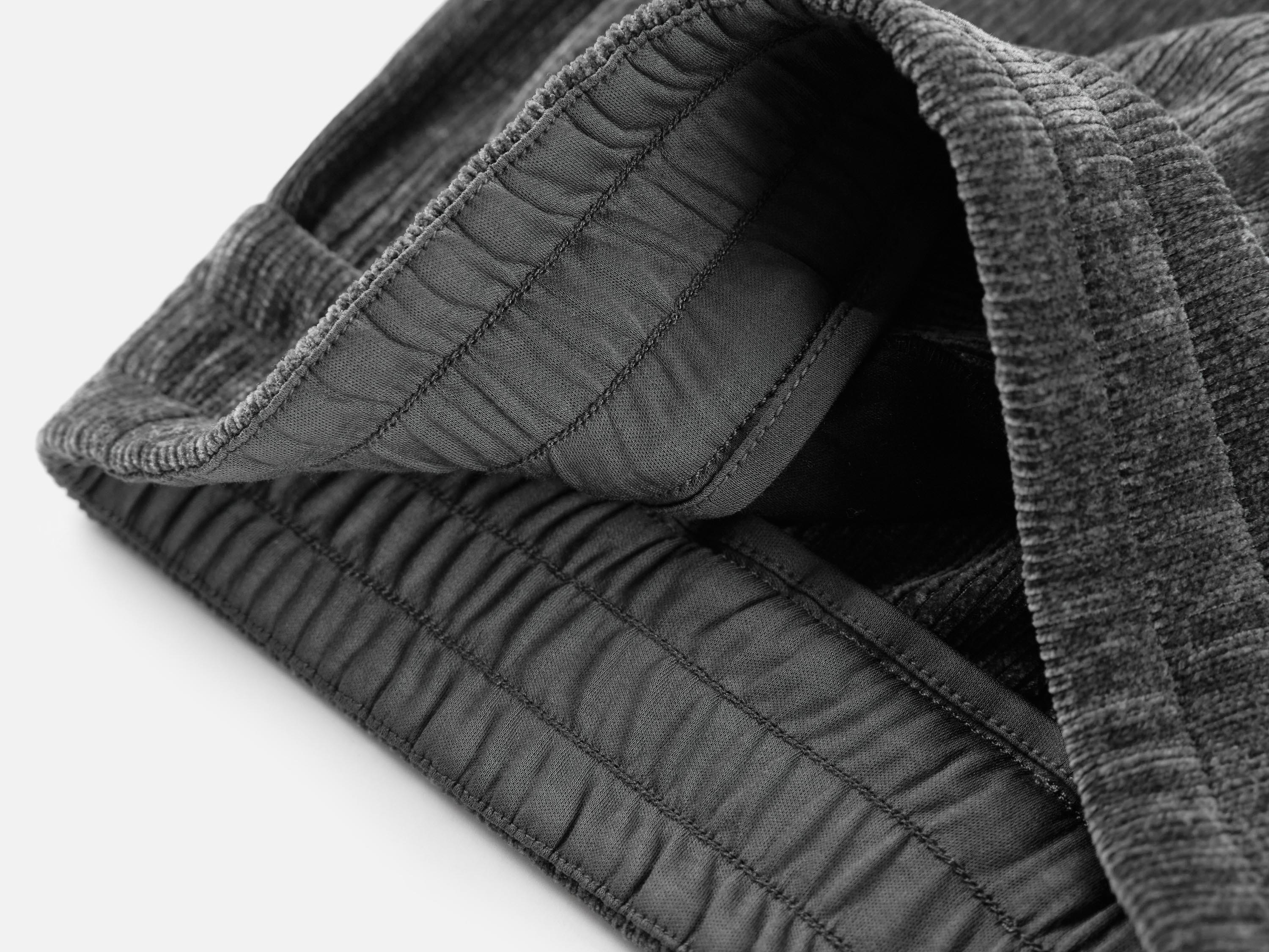 EP YAYING Black Textured Fabric Pants