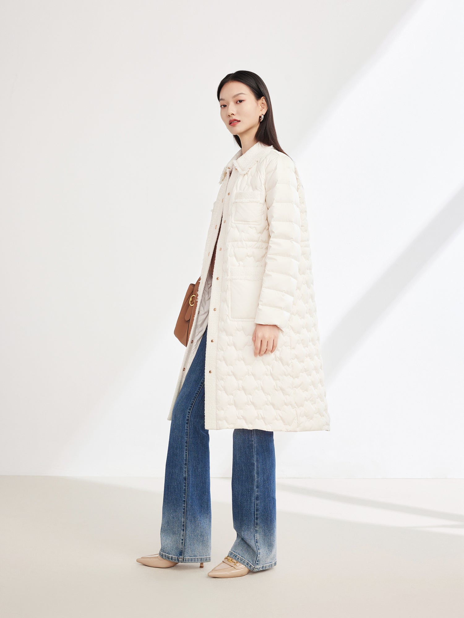 EP YAYING  Long spliced down jacket