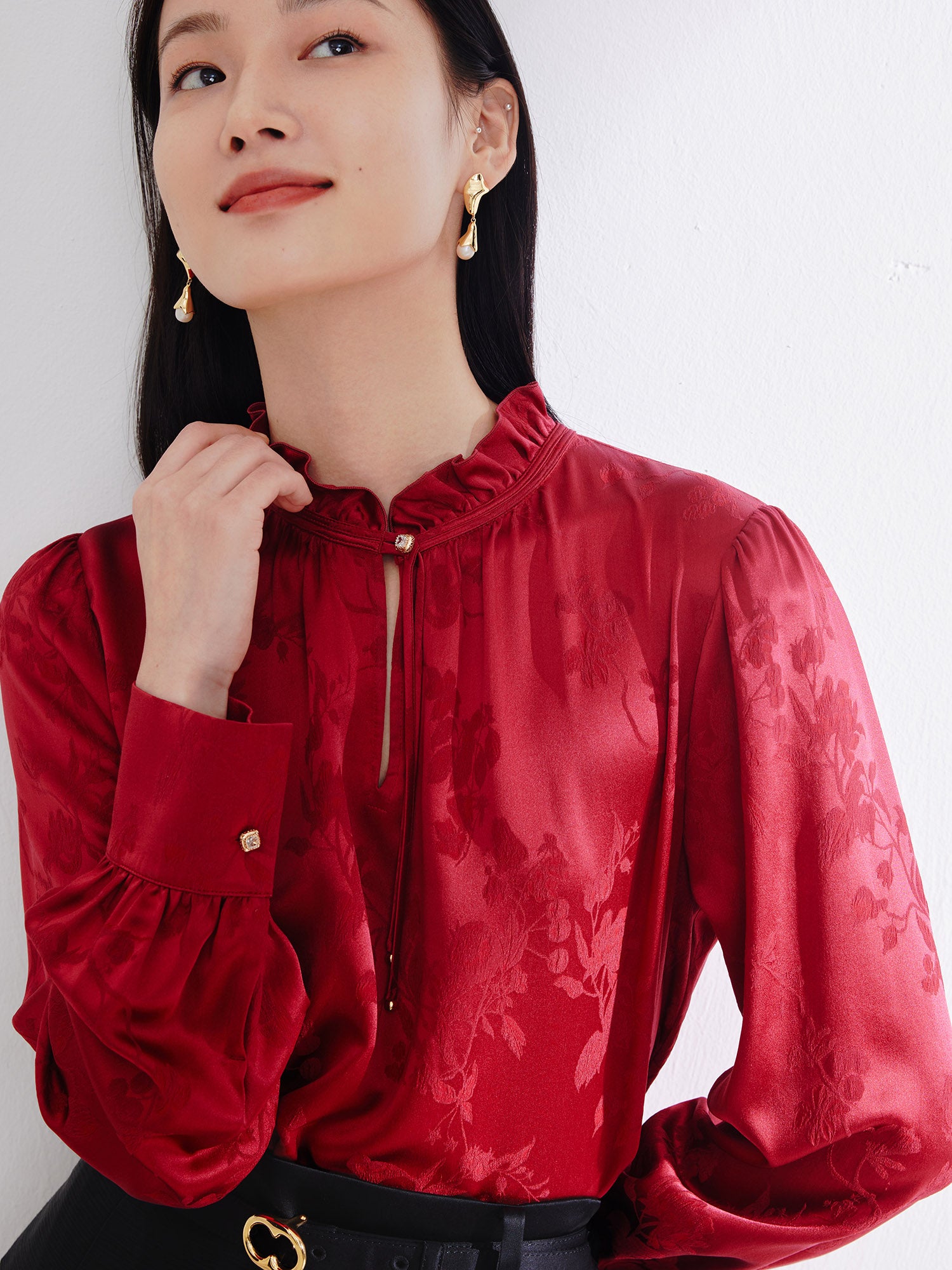 EP YAYING Silk Printed Shirt
