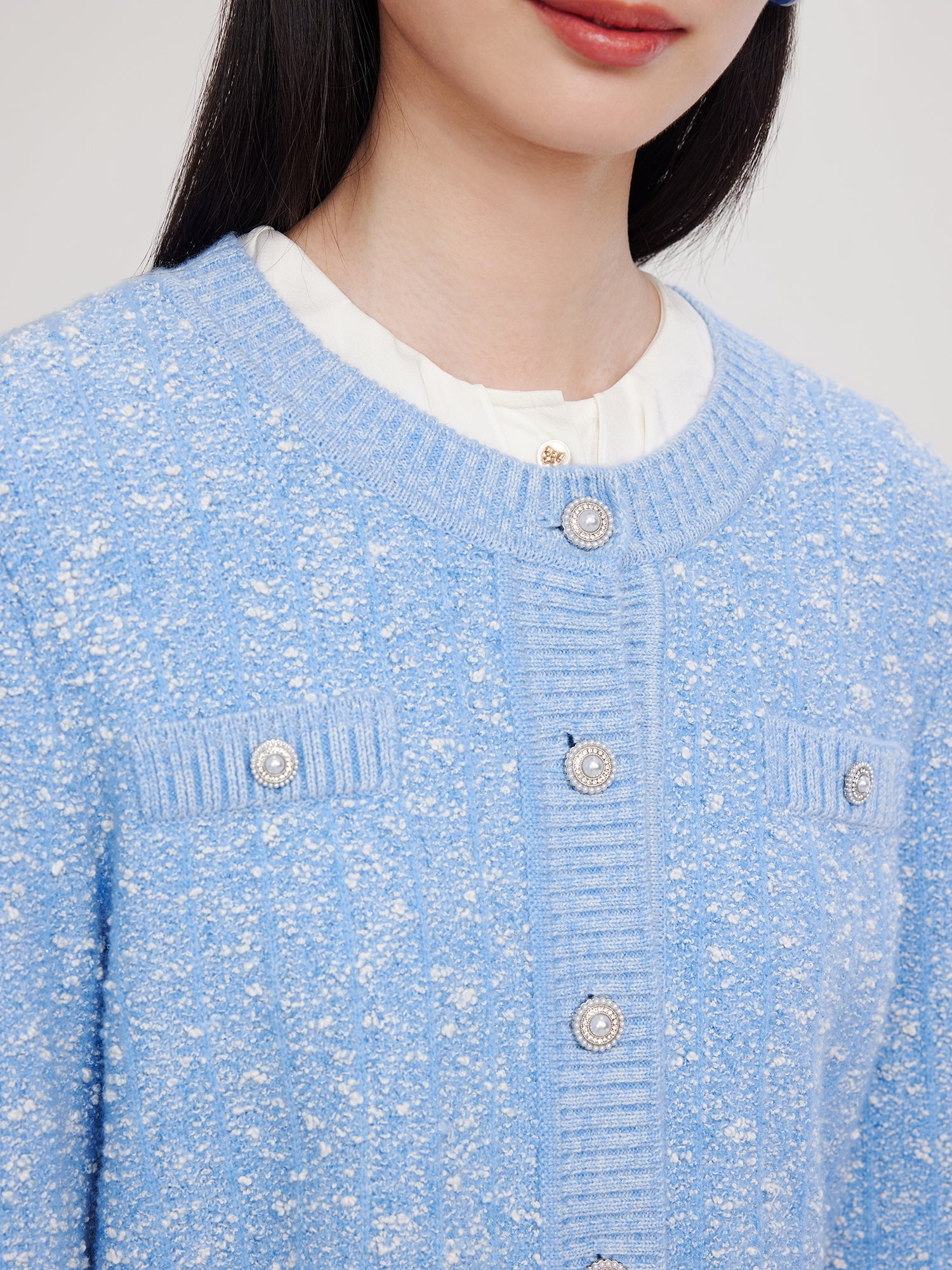 EP YAYING Wool Knitted Cardigan