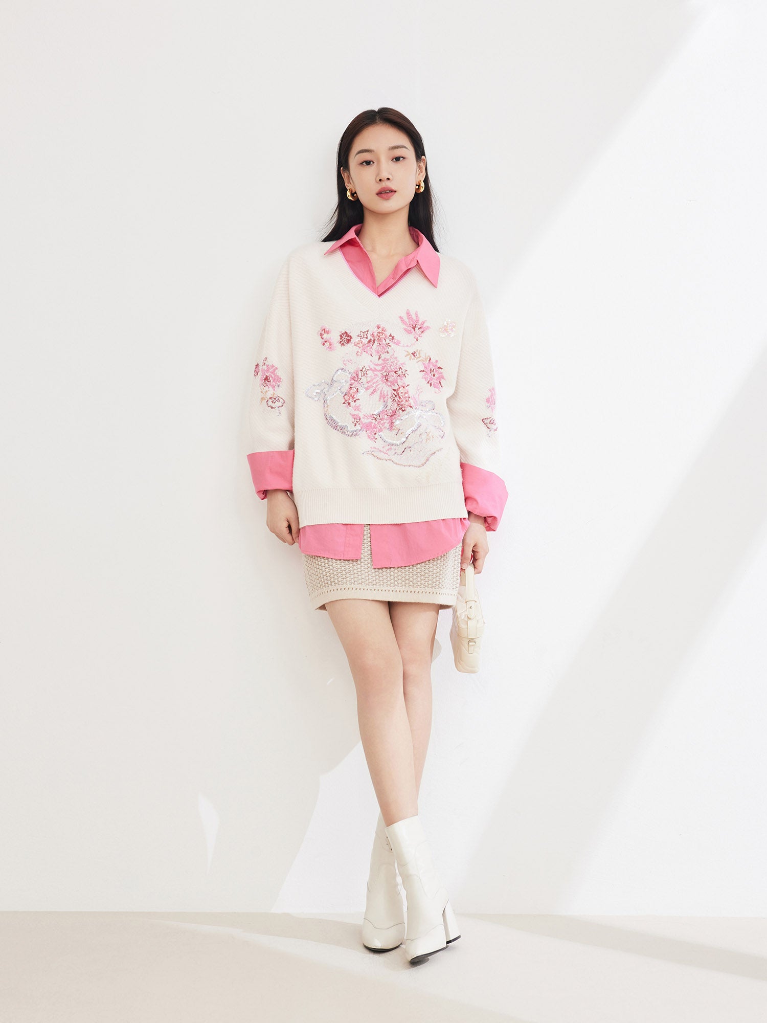 EP YAYING Relaxed Fit Wool Knit Sweater
