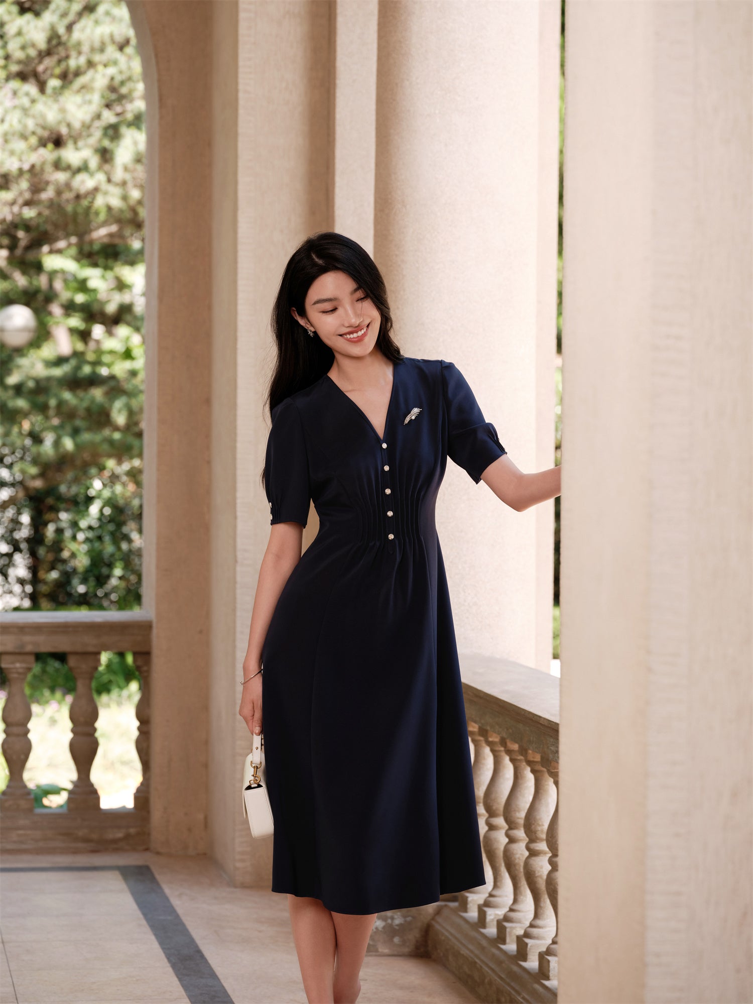 YAYING Silk V-Neck Dress