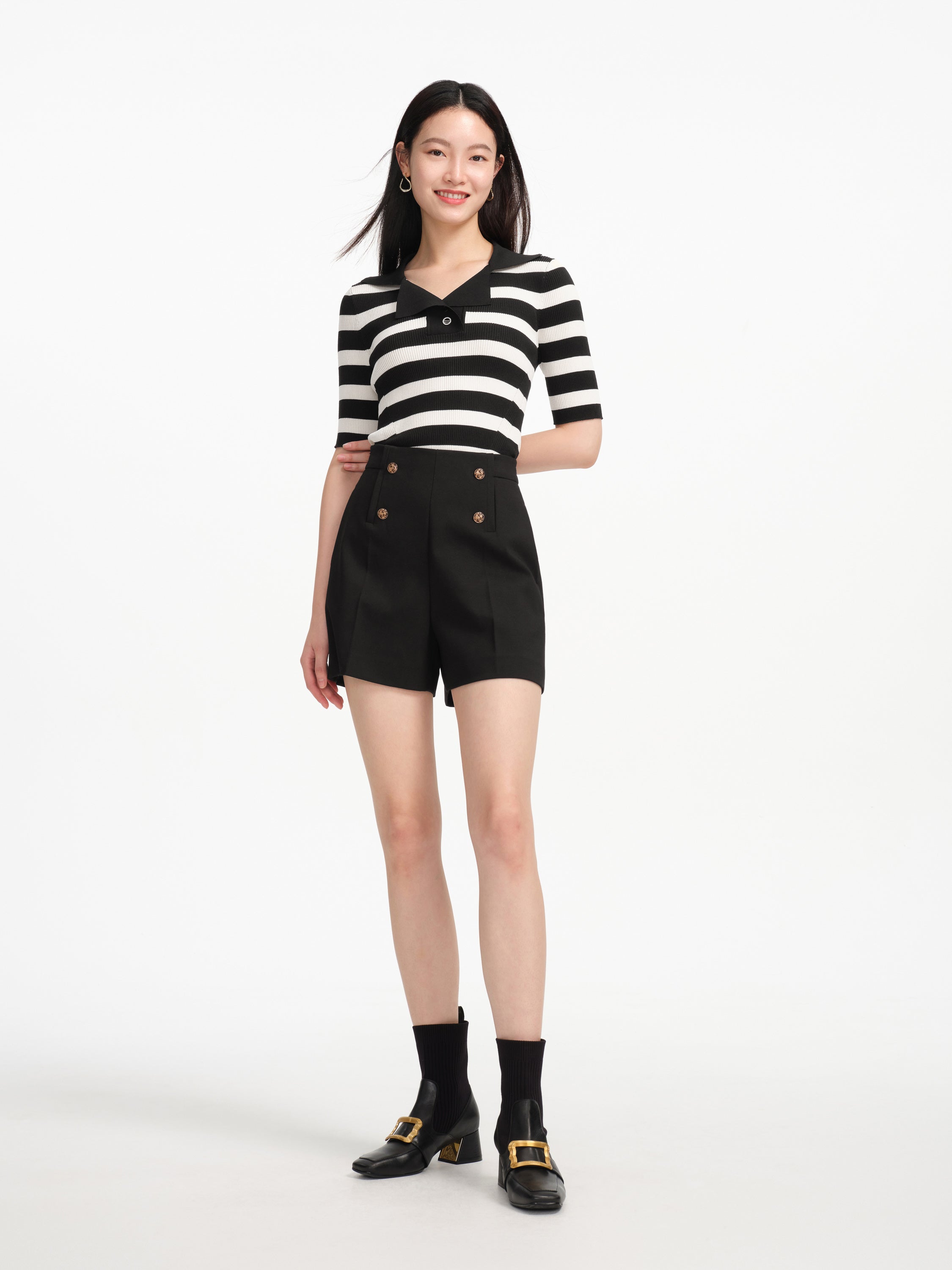 EP YAYING High-Waisted Small A-Line Casual Shorts