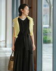 EP YAYING Triacetate Collarless Waist-Defining Vest