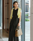 EP YAYING Triacetate Collarless Waist-Defining Vest