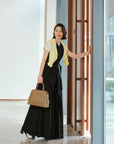 EP YAYING Triacetate Collarless Waist-Defining Vest