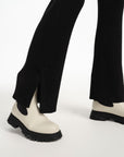 EP YAYING Straight-leg Black Knitted Skirt