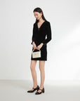 EP YAYING Velvet V-neck dress EGIAS4627AH