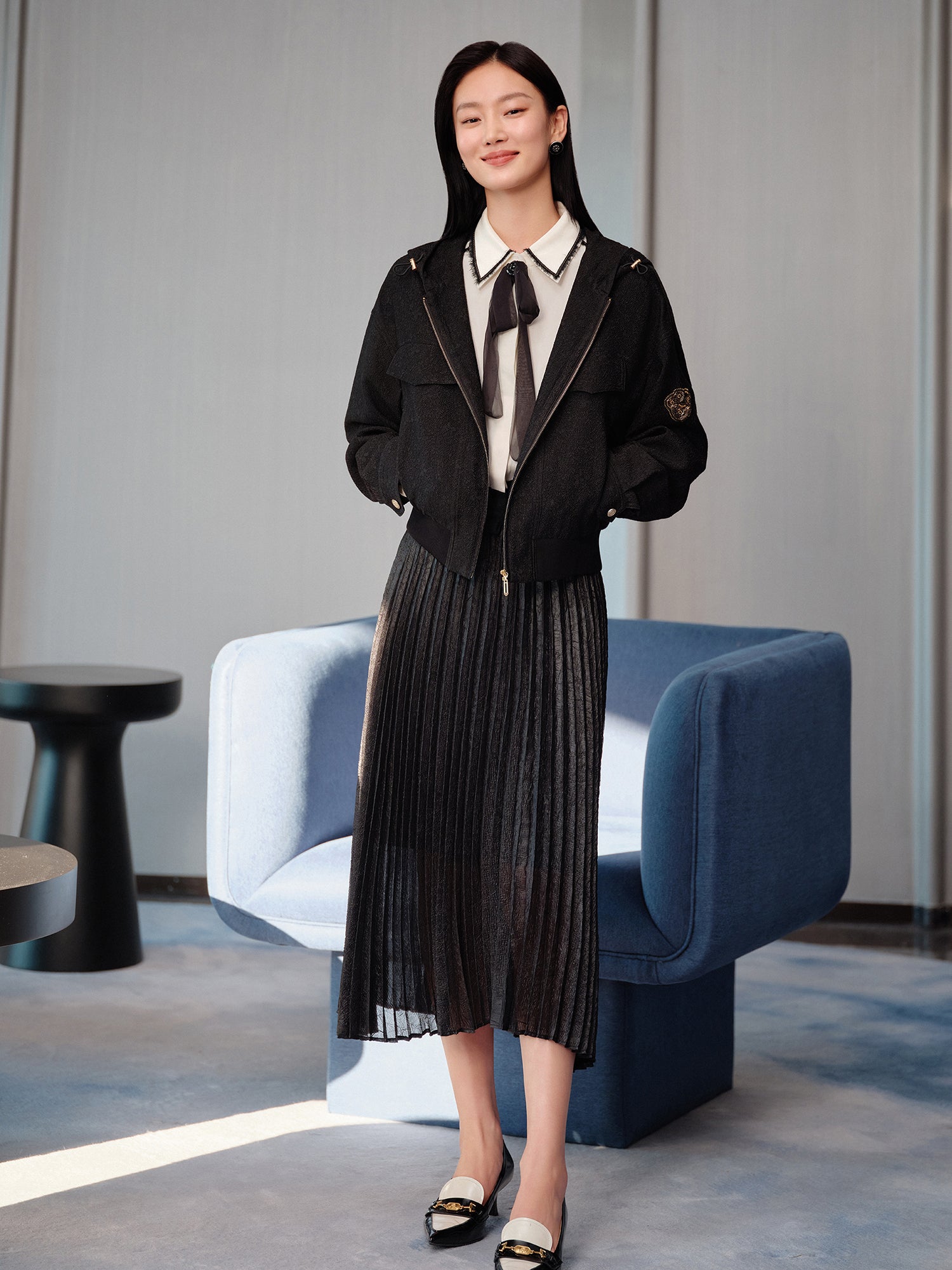YAYING Pleated Midi Skirt