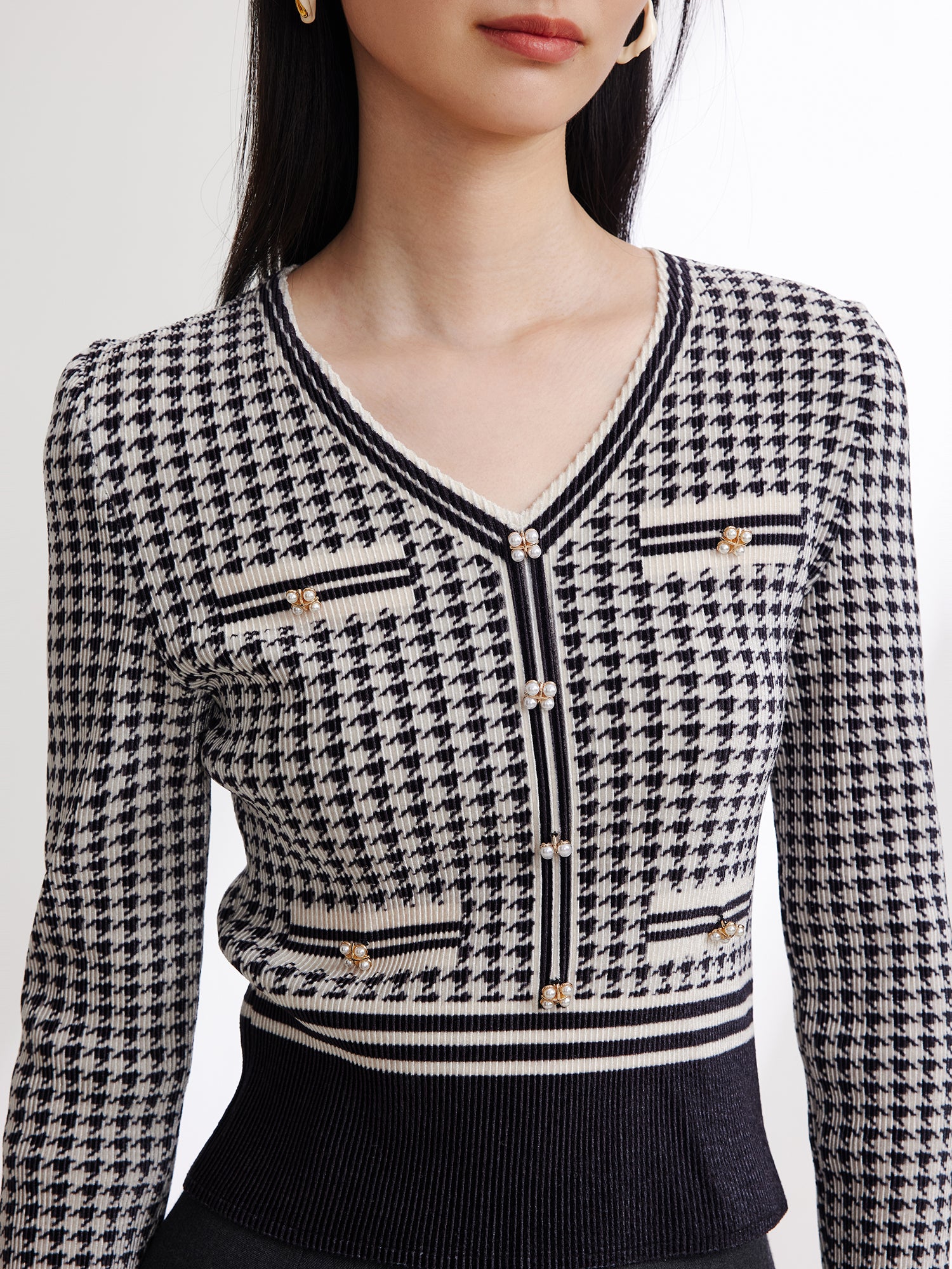 EP YAYING Printed Pleated Slim Shirt
