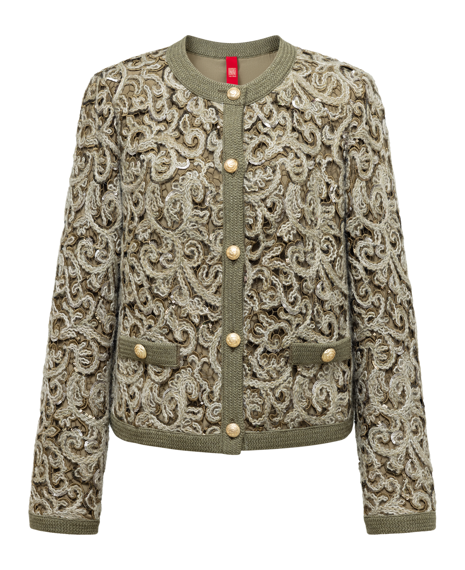 YAYING Knit Braided Embroidery Jacket EPJAB9119AG
